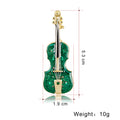 Green Gold Tone Violin Enamel Metal Pendant Charm Jewelry Component view 3