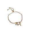 Light Luxury Pearl Bangle With Zircon Snowflake Cross Geometric Charm view 5