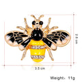 Black Gold Tone Bee Crystal Enamel Metal Brooch Pin view 3