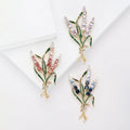 Alloy Rhinestone Three Wheat Stalk Brooch Pin For Coats view 2