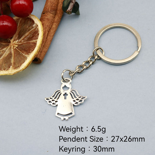 Metal Angel Pendant Keychain Gift Key Ring