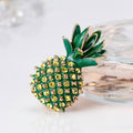 Green Gold Tone Flower Crystal Metal Brooch Pin 4.9 x 2.9 cm view 4