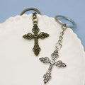 Metal Cross Pendant Keychain For Bag Charm Gift view 3