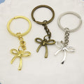 Zinc Alloy Geometric Bow Keychain Bag Charm Gift – Antique Copper view 3