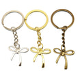 Zinc Alloy Geometric Bow Keychain Bag Charm Gift – Antique Copper view 5