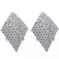 Full Zircon Stud Earrings For Women, Geometric Rhombus Design Fashion Daily Jewelry Accessory view 5