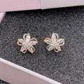 Flower Floral Line Design Earrings, Delicate Fashion Daily Wear Jewelry For Women view 2