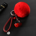 Braided Bell and Plush Pom Pom Wrist Strap Keychains in Seven Colors view 5