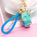Cow Charm Braided Wrist Strap Keychains in Four Pictured Colors view 3