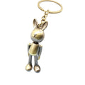 Leather Woven Rabbit Keychain Creative Car Key Ring view 5