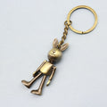 Leather Woven Rabbit Keychain Creative Car Key Ring view 1
