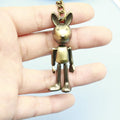 Leather Woven Rabbit Keychain Creative Car Key Ring view 3