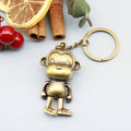 Zinc Alloy Movable Robot Leather Keychain For Car Gift view 5