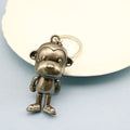 Zinc Alloy Movable Robot Leather Keychain For Car Gift view 3