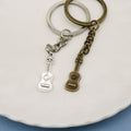 Zinc Alloy Guitar Keychain Music Gift Key Ring – Antique Copper view 3