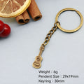 Zinc Alloy Guitar Keychain Music Gift Key Ring – Antique Copper view 2