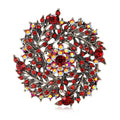 Alloy Rhinestone Rotating Wheat Wreath Brooch Pin For Women view 1