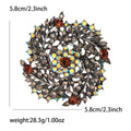 Alloy Rhinestone Rotating Wheat Wreath Brooch Pin For Women view 6