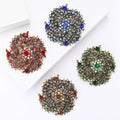 Alloy Rhinestone Rotating Wheat Wreath Brooch Pin For Women view 2