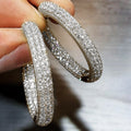 Sparkling Oversized Full Rhinestone Earrings For Women Elegant Luxury Fashion Jewelry view 2