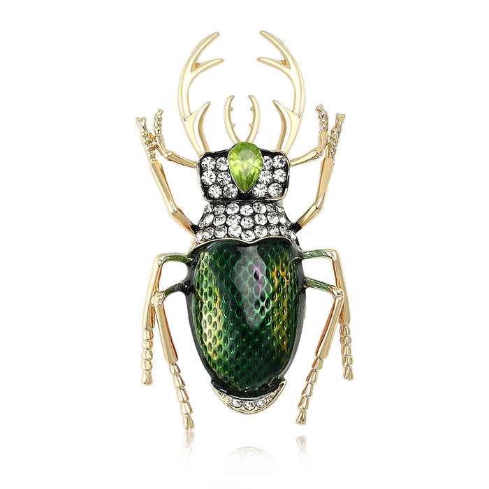 Enamel Alloy Longhorn Beetle Brooch For Unisex Clothing Accessories
