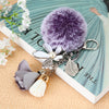 Gray-White Gray-Floral-Tassel Purple-Fro