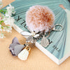 Gray-White Gray-Floral-Tassel Pink-Frost