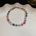 Minimalist Copper Zircon Irregular Flower Clasp Bangle Elegant Light Luxury Floral Bracelet view 1