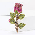 Alloy Rhinestone Rose Brooch Pin For Elegant Women’s Apparel view 3