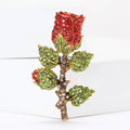 Alloy Rhinestone Rose Brooch Pin For Elegant Women’s Apparel view 4