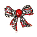 Alloy Rhinestone Hollow Bow Brooch Pin For Womens Apparel Accessories view 1