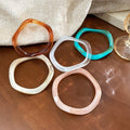 Korean Art Gradient Amber Resin Bangle For Women, Irregular French Vintage Statement Jewelry view 2