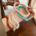 Korean Art Gradient Amber Resin Bangle For Women, Irregular French Vintage Statement Jewelry view 3
