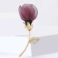 Alloy Rhinestone Fabric Flower Bud Brooch For Women's Suits And Dresses view 3
