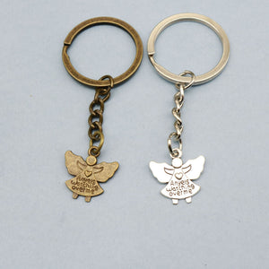 Metal Angel Figure Keychain Fashion Key Ring Gift