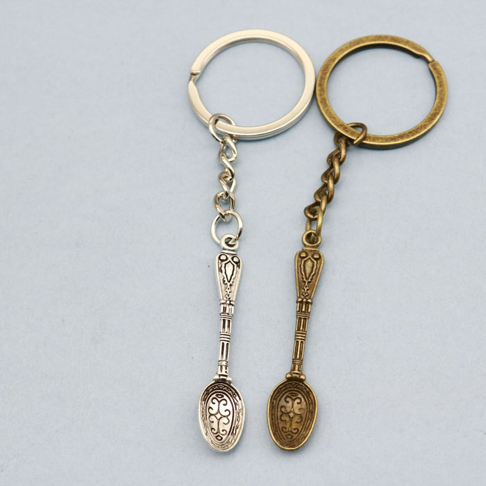 Metal Spoon Keychain For Bag Charm Key Ring Gift