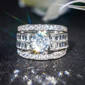 Luxury Fashion Geometric Multi Layer Ring, Trendy Statement Jewelry For Cross Border view 2