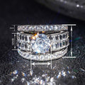Luxury Fashion Geometric Multi Layer Ring, Trendy Statement Jewelry For Cross Border view 4