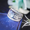 Luxury Fashion Geometric Multi Layer Ring, Trendy Statement Jewelry For Cross Border view 3