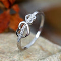 Korean Japanese Sweet Double Heart Zircon Ring For Women Delicate Inlaid Fashion Jewelry view 2