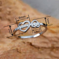 Korean Japanese Sweet Double Heart Zircon Ring For Women Delicate Inlaid Fashion Jewelry view 4