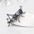 Blue Silver Tone Flower Crystal Metal Brooch Pin 2.9 x 4.1 cm view 5