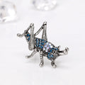 Blue Silver Tone Flower Crystal Metal Brooch Pin 2.9 x 4.1 cm view 4