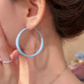 Iron English Letter Hoop Earrings For Women Dopamine Color Early Spring European American Fashion view 2