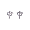 Luxury Knotted Key Shape Zircon Rhinestone Alloy Studs Small Elegant Fashion Women Earrings view 5