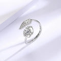 Baby Footprint Angel Engraved Ring, Fashion Design Mother's Gift Jewelry Accessory view 2