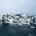 Silver Tone Infinity Oval Hollow Openwork Clear Stone Band Ring view 5