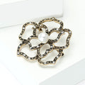 Alloy Enamel Hollow Flower Brooch Pin For Suits And Dresses view 3