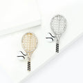 Alloy Rhinestone Tennis Racket Brooch For Unisex Lapel Decoration view 2