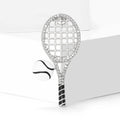 Alloy Rhinestone Tennis Racket Brooch For Unisex Lapel Decoration view 3